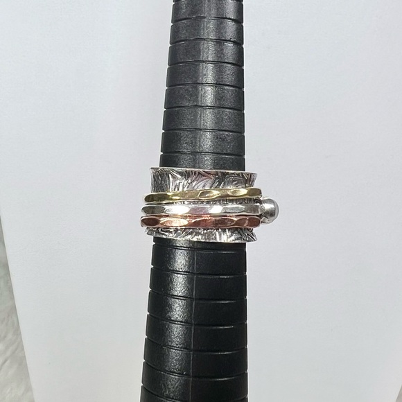 SPINNER! Vintage 925 Moonstone Gemstone Spinner Ring size 9.5 - Picture 4 of 9